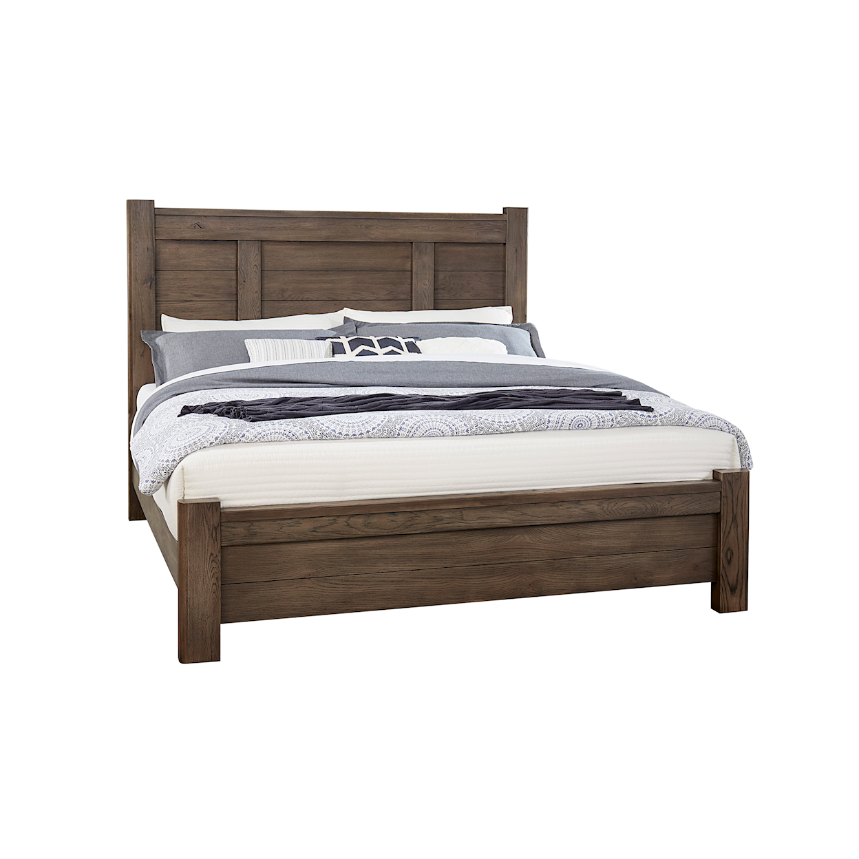 Vaughan Bassett Crafted Oak - Aged Grey California King Poster Bed
