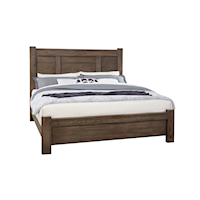 Transitional California King Poster Bed with Low-Profile Footboard