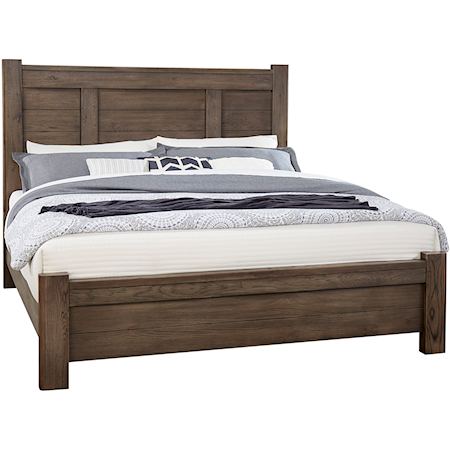 Transitional California King Poster Bed with Low-Profile Footboard