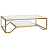 Artistica Artistica Metal Byron Contemporary Rectangular Cocktail Table with Glass Top