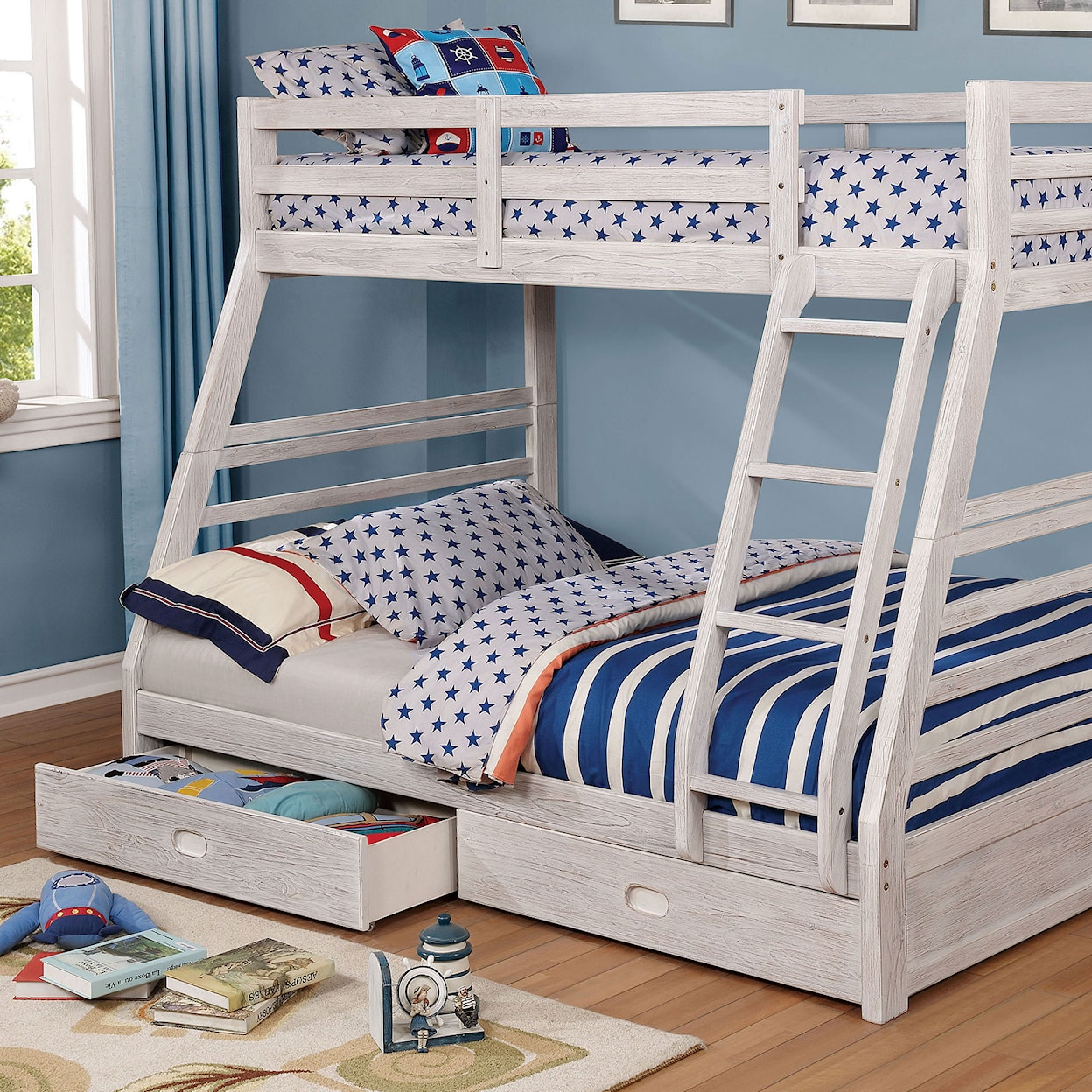 Furniture of America - FOA California Twin Over Full Bunk Bed