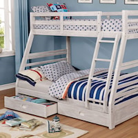 Transitional Twin Over Full Bunk Bed with Storage