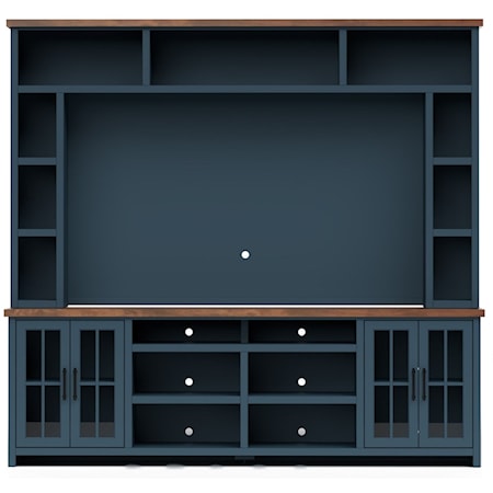 Cottage Entertainment Wall Unit with Wire Management Holes