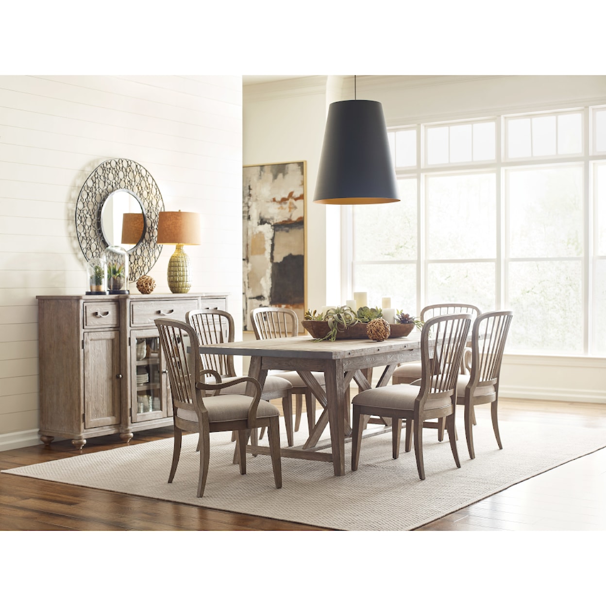 Kincaid Furniture Urban Cottage 7-Piece Dining Set with Buffet