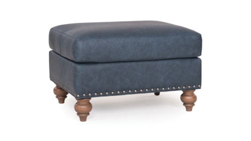 Traditional Ottoman with Turned Feet