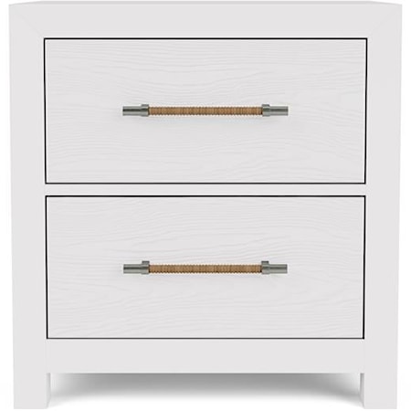 Contemporary 2-Drawer Nightstand with Dual USB Charging Ports