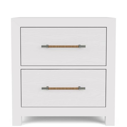 Contemporary 2-Drawer Nightstand with Dual USB Charging Ports