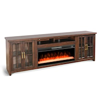 Transitional TV Console with Crystal Fireplace Insert