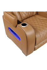 Homelegance Fairway Contemporary Dual Power Reclining Loveseat with Console, Cupholders, Storage Arms, USB Ports, and LED Lights