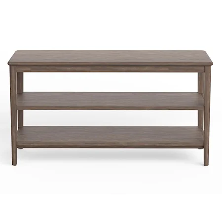 Contemporary Rectangular Sofa Table with Open Display Shelves