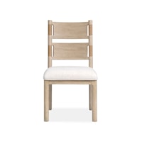 Rustic Side Dining Chair with Upholstered Seat