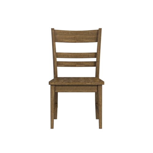 Transitional Wooden Ladder Back Chair