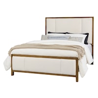 Rustic Upholstered Queen Panel Bed