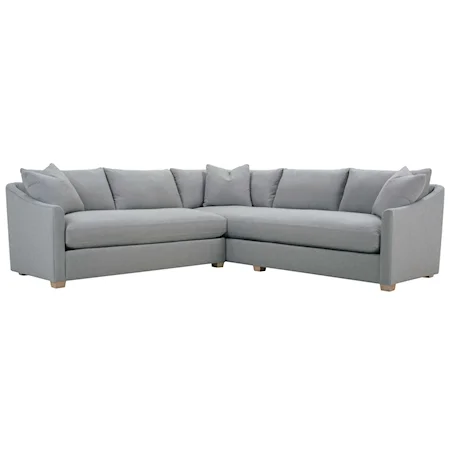 Contemporary 2-Piece Sectional Sofa with Slope Arms