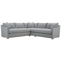 Contemporary 2-Piece Sectional Sofa with Slope Arms