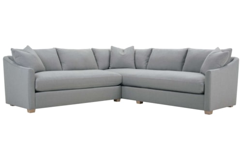 Contemporary 2-Piece Sectional Sofa with Slope Arms