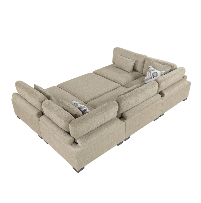 Homelegance Tinley 6-Piece Sectional Sofa with Ottoman