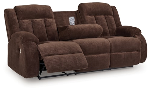 Power Reclining Sofa With Drop Down Table