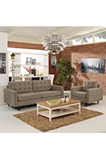 Modway Empress Empress Contemporary Upholstered Tufted Loveseat - Gray