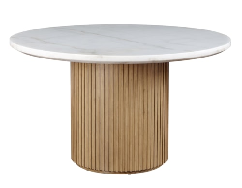 Contemporary 52" Round Dining Table with Marble Top
