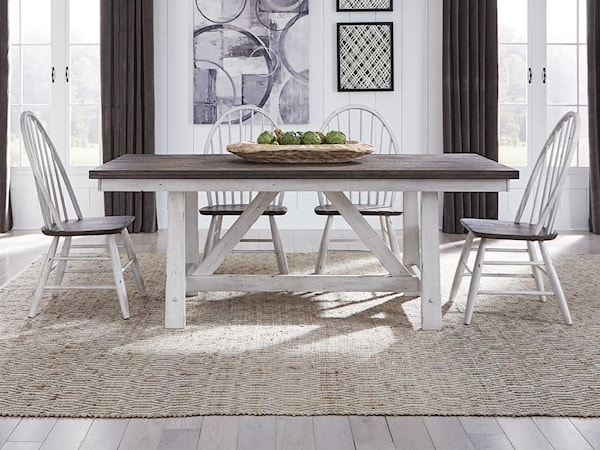 5-Piece Trestle Table Set