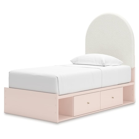 Twin Upholstered Panel Bed With Storage