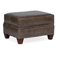 Transitional Accent Ottoman with Nailhead Trim