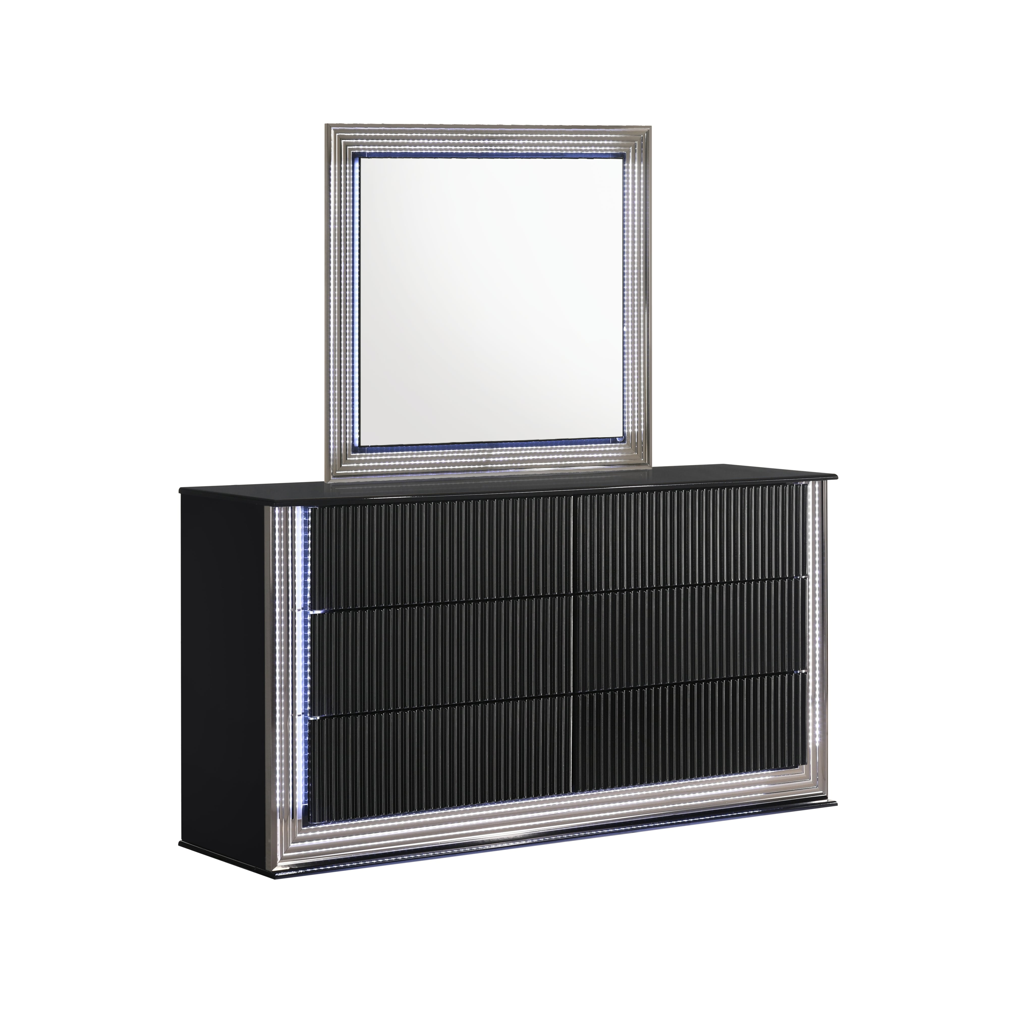 Global Furniture Aspen ASPENBLACKMR W/ LED Contemporary Square