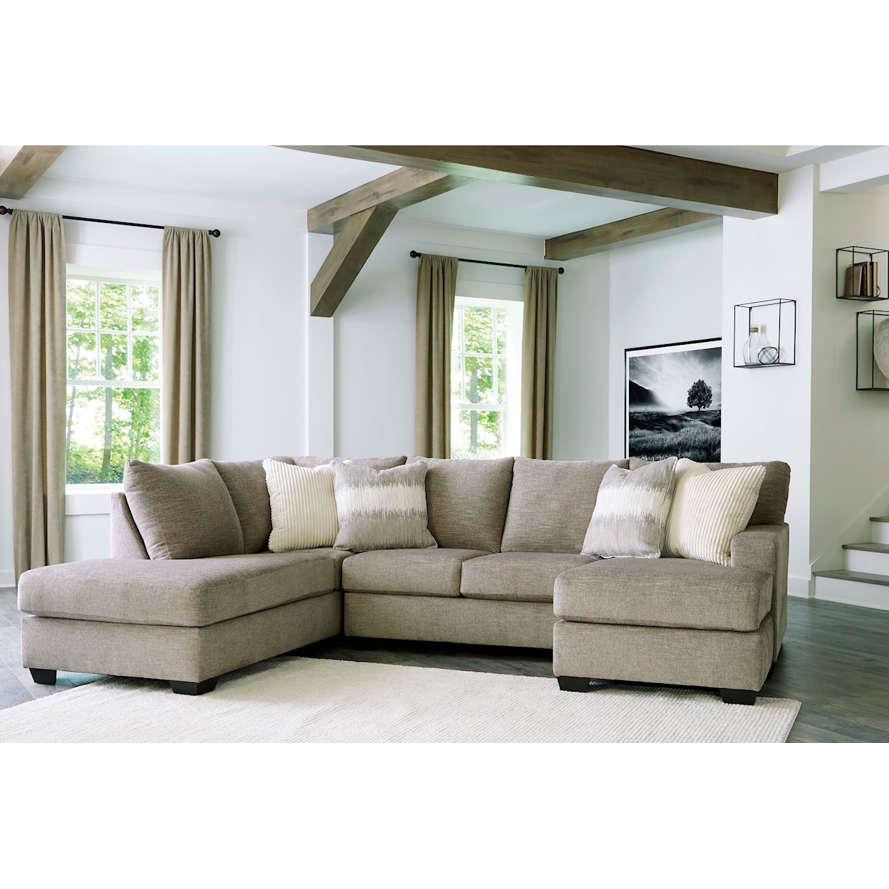 Benchcraft Creswell 2-Piece Sectional with 2 Chaises