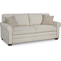 Transitional Two Seater Loft Sofa with Rolled Arms & Welt Trim
