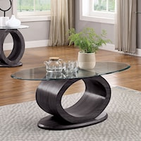 Contemporary Coffee Table with Tempered Glass Top