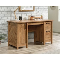 Farmhouse Double Pedestal Desk with File Drawer