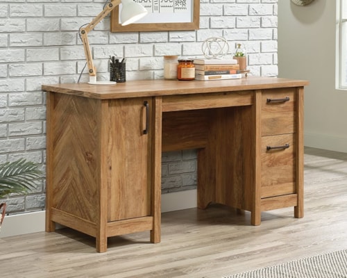 Farmhouse Double Pedestal Desk with File Drawer