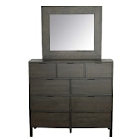 Transitional Dresser & Mirror Set