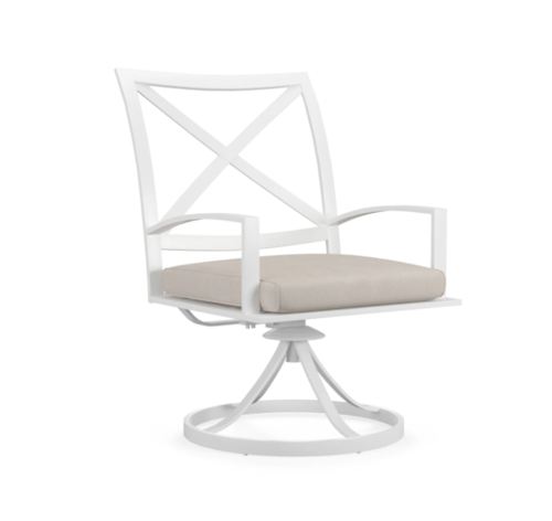 Transitional Outdoor Swivel Dining Chair