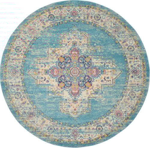 8'  Light Blue Round Rug