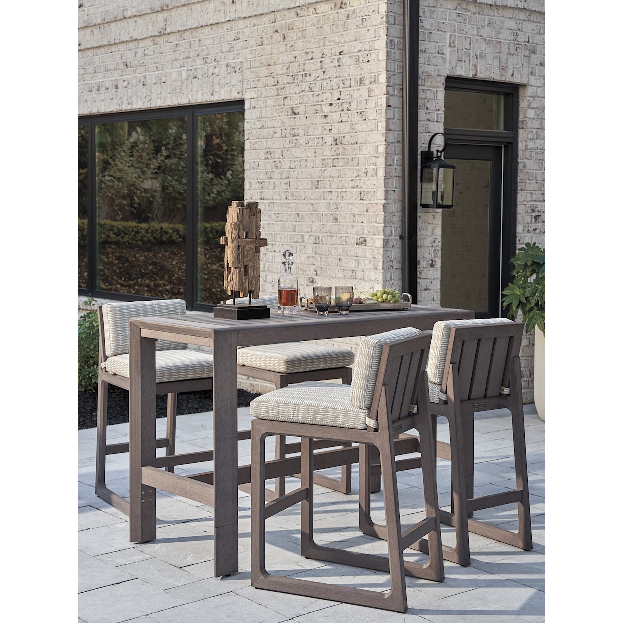 Tommy Bahama Outdoor Living Mozambique 5-Piece Outdoor Dining Set with Bar Stools