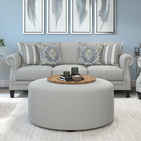 Sofa with Rolled Arms and Nailhead Trim