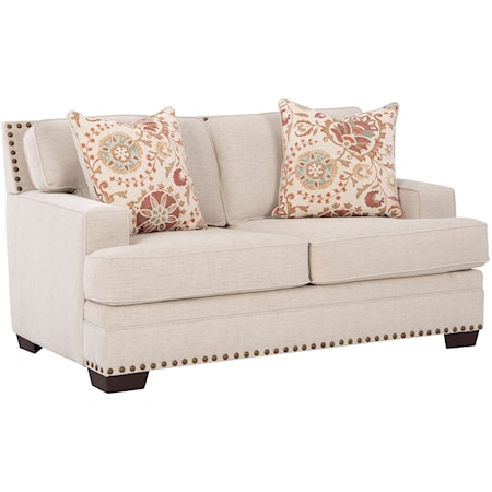 Transitional Loveseat with Nailhead Trim