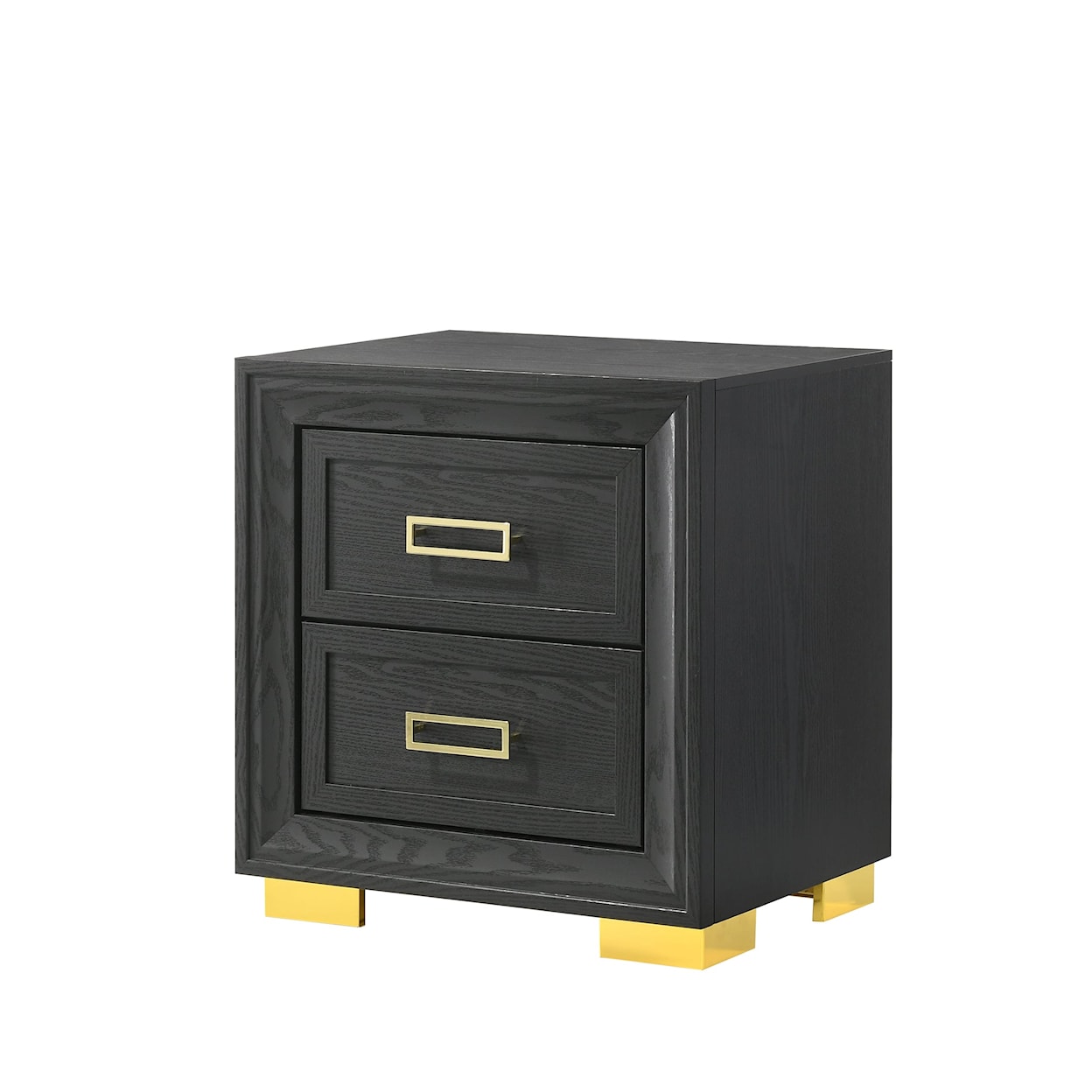 Crown Mark Le'Pew LE'PEW BLACK AND GOLD NIGHTSTAND |