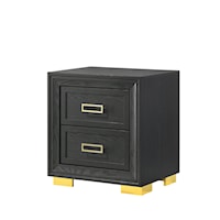 LE'PEW BLACK AND GOLD NIGHTSTAND |