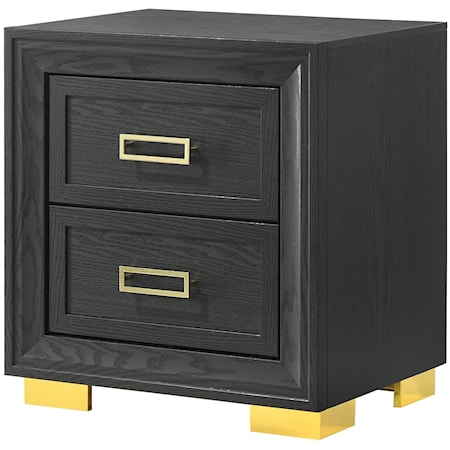 LE'PEW BLACK AND GOLD NIGHTSTAND |