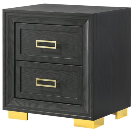 LE'PEW BLACK AND GOLD NIGHTSTAND |