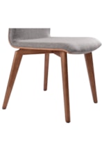 Armen Living Treviso Mid-Century Modern Dining Chairs in Walnut Finish with Gray Fabric - Set of 2