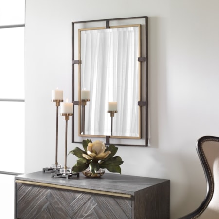 Carrizo Gold &amp; Bronze Rectangle Mirror