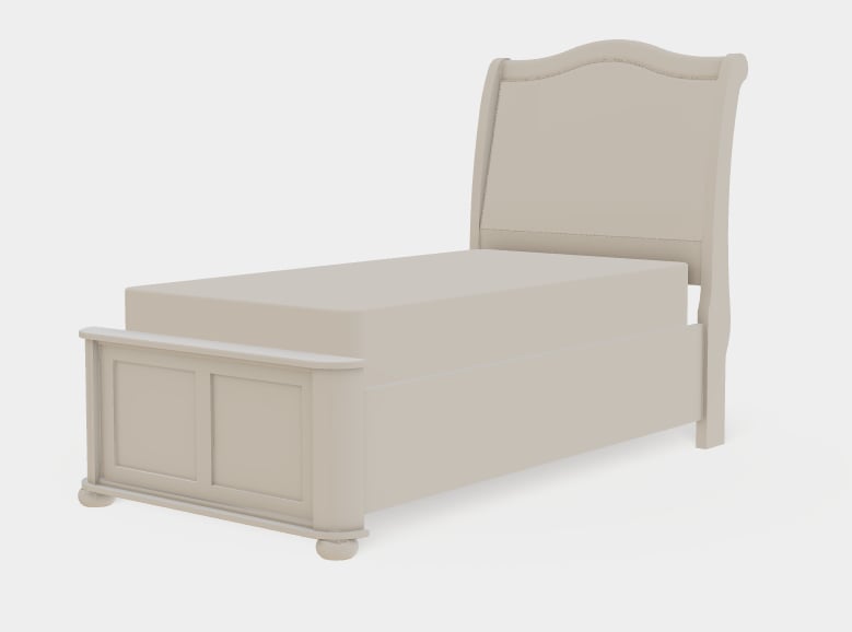 Twin XL Upholstered Bed Left Drawerside