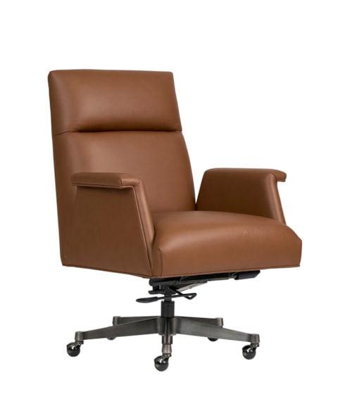 Contemporary Executive Chair with Key Arms and Deluxe Ball Casters