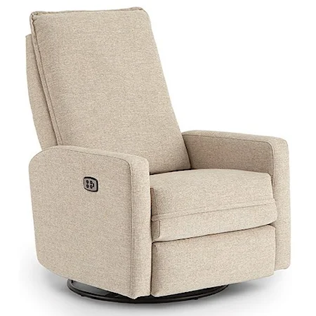 Small Scale Power Swivel Glide Recliner with USB Port