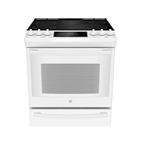 GE Profile 30" Slide-in Self-Clean Electric Range with Air Fry and Baking Drawer White