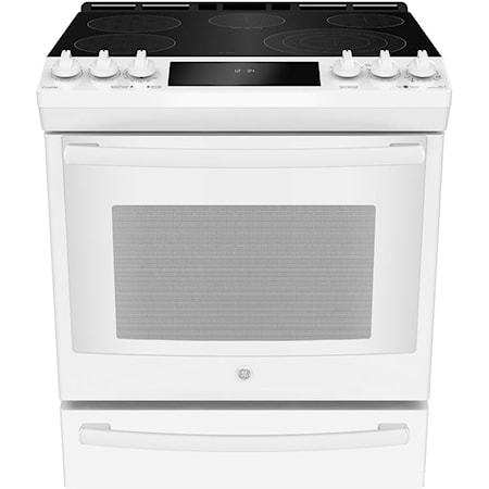 GE Profile 30" Slide-in Self-Clean Electric Range with Air Fry and Baking Drawer White
